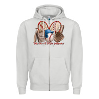 Dove Grey take me out to the ballgame Zipper Hoodie - RacoonDesign