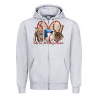 Heather Grey take me out to the ballgame Zipper Hoodie - RacoonDesign