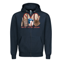 Navy take me out to the ballgame Zipper Hoodie - RacoonDesign