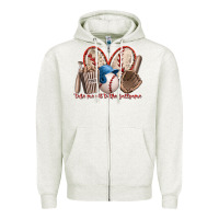 Oatmeal Heather take me out to the ballgame Zipper Hoodie - RacoonDesign