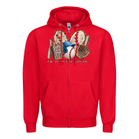 Red take me out to the ballgame Zipper Hoodie - RacoonDesign