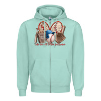 Seafoam take me out to the ballgame Zipper Hoodie - RacoonDesign