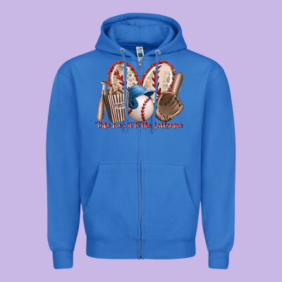 Take Me Out To The Ballgame Zipper Hoodie Designed By Racoondesign