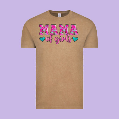 Mama Of Girls Floral Pattern Turquoise Heart Vintage Tee Designed By Jasminsmagicworld