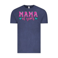 Vintage Denim mama of girls floral pattern turquoise heart Vintage Tee - Jasminsmagicworld