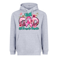 Heather Grey with god all things are possible Heavyweight Hoodie - BarkalooDesign