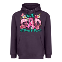 Plum with god all things are possible Heavyweight Hoodie - BarkalooDesign