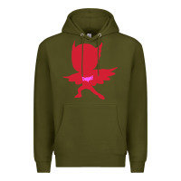 Army Green owlette illustration Premium Hoodie - InspiraDesign