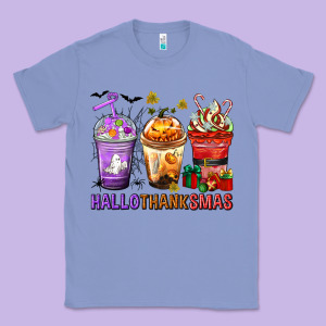 Hallothanksmas Coffee Cups Classic Tee Designed By Texasbilliewilder