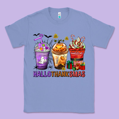Hallothanksmas Coffee Cups Classic Tee Designed By Texasbilliewilder
