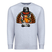 Heather Grey thanksgiving turkey gnome Premium Sweatshirt - BarkalooDesign