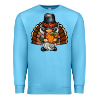 Ocean Blue thanksgiving turkey gnome Premium Sweatshirt - BarkalooDesign