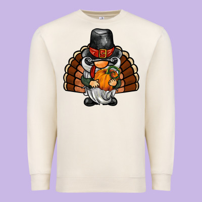 Thanksgiving Turkey Gnome Premium Sweatshirt Designed By Barkaloodesign