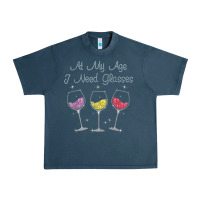 Midnight Navy At My Age I need Glasses Urban Heavy Tee - DesignPulse