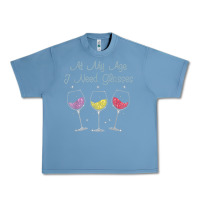 Pebble Blue At My Age I need Glasses Urban Heavy Tee - DesignPulse