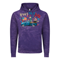 Cloud Purple happy 4th of july gnome truck Vintage Hoodie - CowGirlArtShop