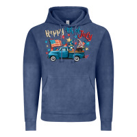 Vintage Denim happy 4th of july gnome truck Vintage Hoodie - CowGirlArtShop