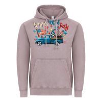 Vintage Zinc happy 4th of july gnome truck Vintage Hoodie - CowGirlArtShop