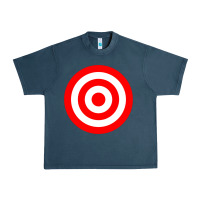 Midnight Navy bullseye target red & white rings target Urban Heavy Tee - DesignPulse