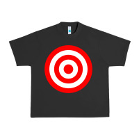 Pigment Black bullseye target red & white rings target Urban Heavy Tee - DesignPulse