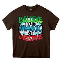 Chocolate Brown believe in the magic of christmas Heavy Core Tee - BarkalooDesign