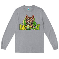 Heather Grey Lucky cat St. Patrick's Long Sleeve Tee - HowdyJamesFarm