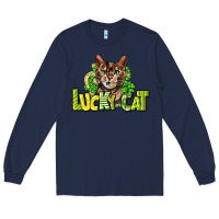 Navy Lucky cat St. Patrick's Long Sleeve Tee - HowdyJamesFarm