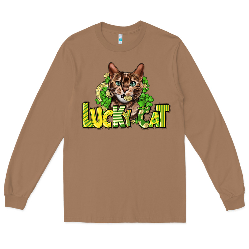 Lucky Cat St. Patrick's Long Sleeve Tee by HowdyJamesFarm | Teevron