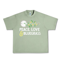 Oil Green peace , love & bluegrass   banjo nature vines illu Urban Heavy Tee - DesignPulse