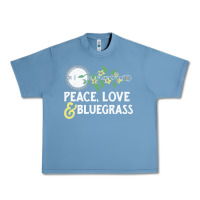 Pebble Blue peace , love & bluegrass   banjo nature vines illu Urban Heavy Tee - DesignPulse