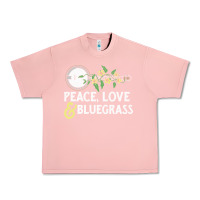 Salmon peace , love & bluegrass   banjo nature vines illu Urban Heavy Tee - DesignPulse