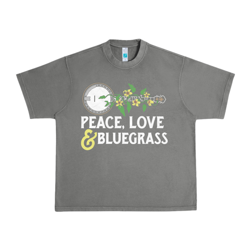 Peace , Love & Bluegrass   Banjo Nature Vines Illu Urban Heavy Tee by DesignPulse | Teevron