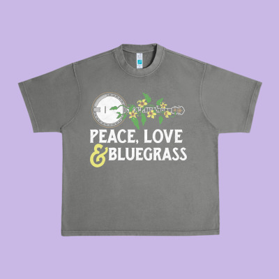 Peace , Love & Bluegrass   Banjo Nature Vines Illu Urban Heavy Tee Designed By Designpulse