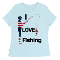 Baby Blue I love fishing Ladies Tee - Bettercallsaul