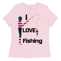 Bubblegum Pink I love fishing Ladies Tee - Bettercallsaul