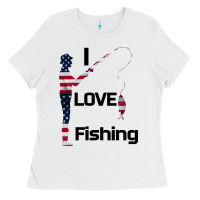 White I love fishing Ladies Tee - Bettercallsaul