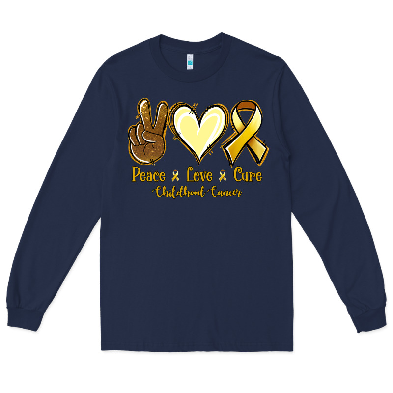 Peace Love Cure Childhood Cancer Long Sleeve Tee by Jasminsmagicworld | Teevron