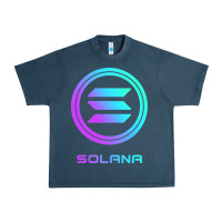 Midnight Navy solana crypto sol coin blockchain decentralized application long sleev Urban Heavy Tee - DesignPulse