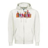 Oatmeal Heather teacher easrter day Zipper Hoodie - RacoonDesign