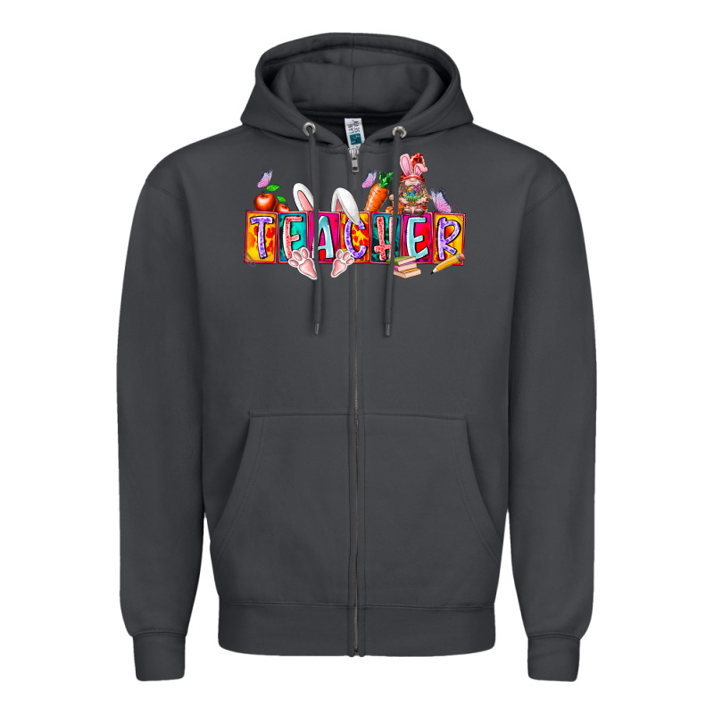 Teacher Easrter Day Zipper Hoodie by RacoonDesign | Teevron