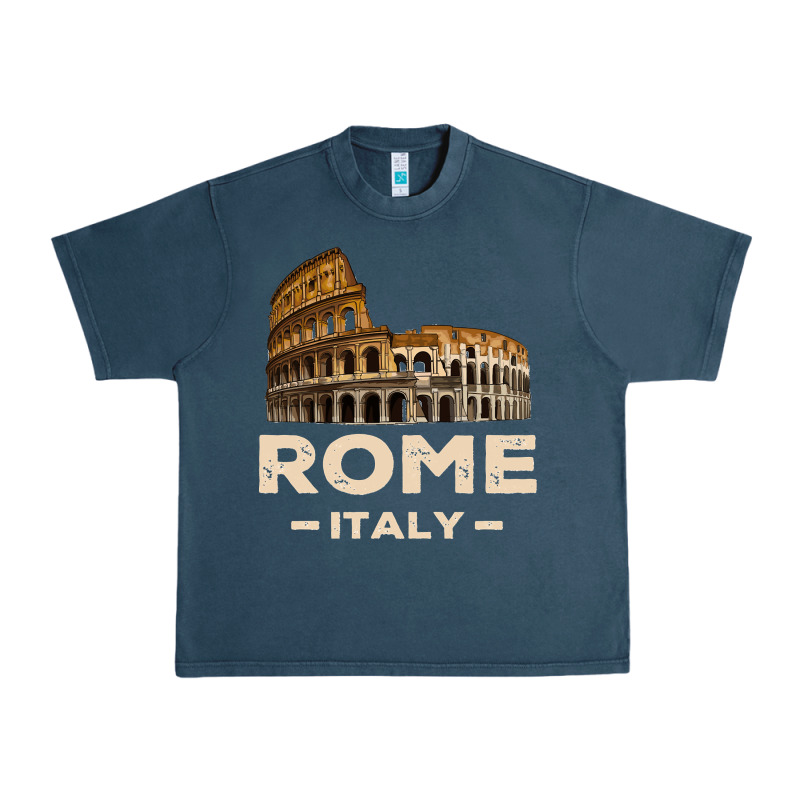 Cool Vintage Roma Italia Colosseum Souvenirs, Rome Italy Pullover Hood Urban Heavy Tee by DesignPulse | Teevron