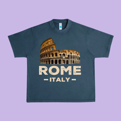 Cool Vintage Roma Italia Colosseum Souvenirs, Rome Italy Pullover Hood Urban Heavy Tee Designed By Designpulse