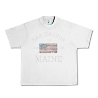Lunar Rock Bar Harbor Maine USA American Flag Established ME Vintage Urban Heavy Tee - PixelWave