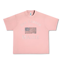 Salmon Bar Harbor Maine USA American Flag Established ME Vintage Urban Heavy Tee - PixelWave