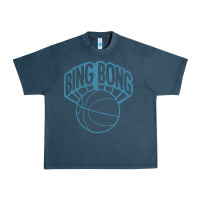 Midnight Navy bing bong vintage distressed Urban Heavy Tee - PixelWave