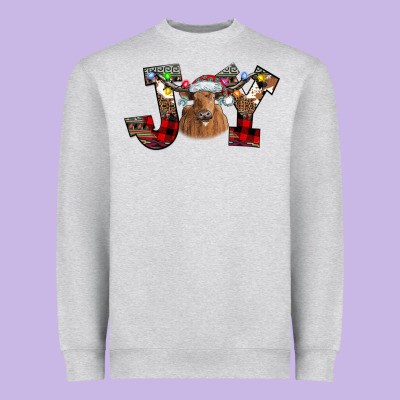 Joy Longhorn Heavyweight Sweatshirt Designed By Cowhidedigitalart