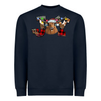 Navy Joy Longhorn Heavyweight Sweatshirt - CowhideDigitalArt
