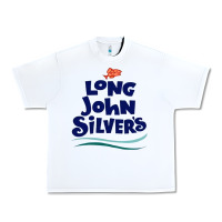 White #long john silvers Urban Heavy Tee - PixelWave