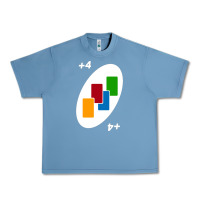 Pebble Blue Uno Card Game Draw Four Urban Heavy Tee - PixelWave