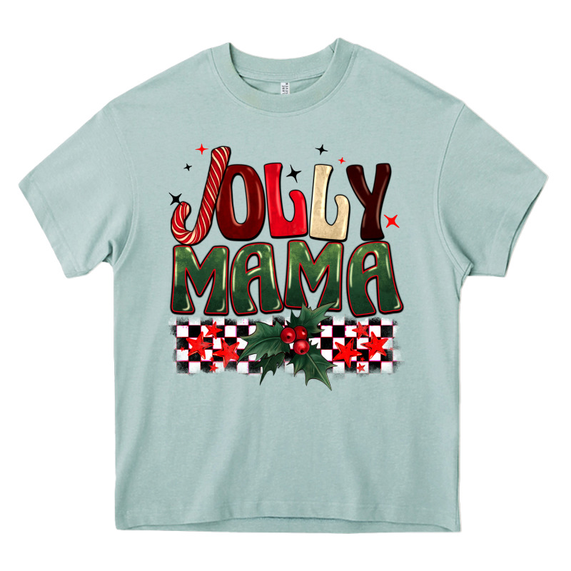 Christmas Jolly Mama Heavy Core Tee by BarkalooDesign | Teevron